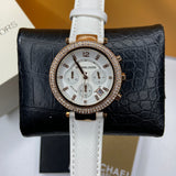 Michael Kors Parker White Diamonds Dial White Leather Strap Watch for Women - MK2281 Authentic Buy Shop Now