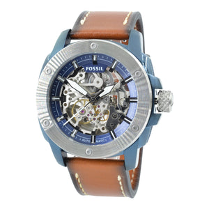 Fossil Modern Machine Automatic Skeleton Silver Dial Brown Leather Strap Watch for Men - ME3135 Authentic Buy Shop Now