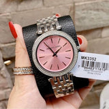 Michael Kors Darci Crystal Pink Dial Silver Stainless Steel Strap Watch for Women - MK3352 Authentic Buy Shop Now