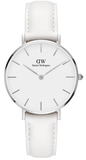 Daniel Wellington Petite Bondi White Dial White Leather Strap Watch For Women - DW00100190 Authentic Buy Shop Now