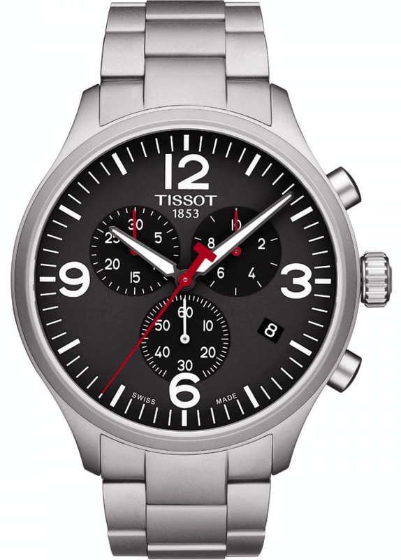 Tissot Chrono XL Black Dial Silver Steel Strap Watch For Men - T116.617.11.057.00 Authentic Buy Shop Now