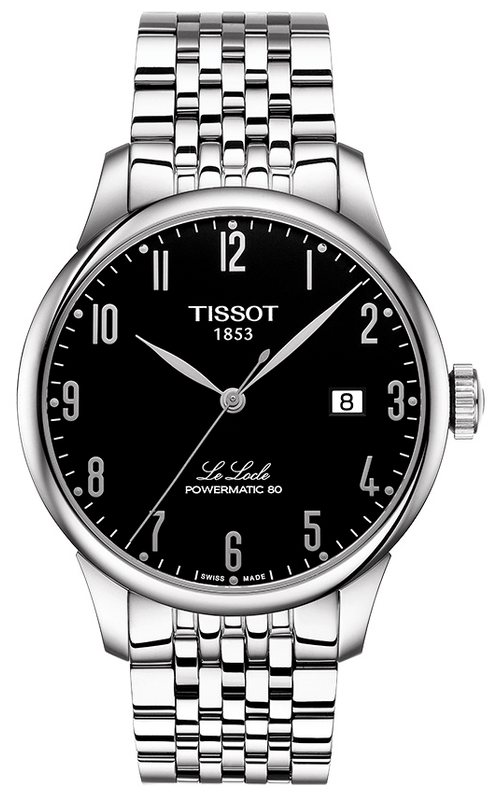 Tissot Le Locle Powermatic 80 Black Dial Silver Steel Strap Watch For Men - T006.407.11.052.00 Authentic Buy Shop Now