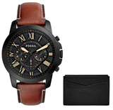 Fossil Grant Chronograph Black Dial Brown Leather Strap Watch for Men - FS5241 Authentic Buy Shop Now