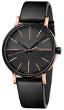 Calvin Klein Boost Black Dial Black Leather Strap Watch for Men - K7Y21TCZ Authentic Buy Shop Now