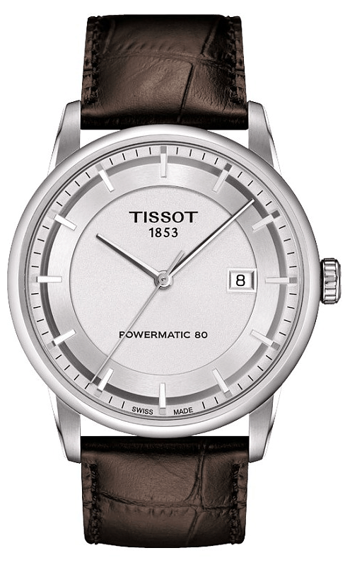 Tissot Luxury Powermatic 80 Silver Dial Brown Leather Strap Watch For Men - T086.407.16.031.00 Authentic Buy Shop Now