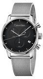 Calvin Klein City Chronograph Black Dial Silver Mesh Bracelet Watch for Men - K2G27121 Authentic Buy Shop Now