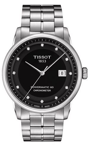 Tissot T Classic Luxury Powermatic 80 Black Dial Silver Steel Strap Watch For Men - T086.408.11.056.00 Authentic Buy Shop Now