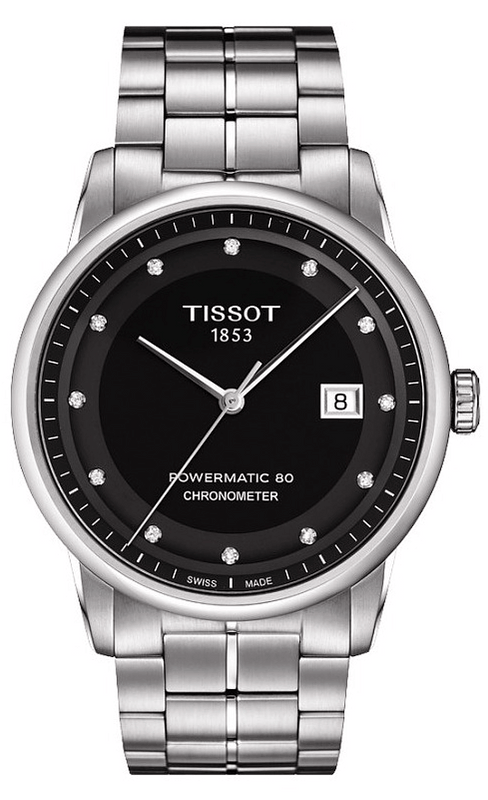 Tissot T Classic Luxury Powermatic 80 Black Dial Silver Steel Strap Watch For Men - T086.408.11.056.00 Authentic Buy Shop Now