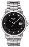 Tissot T Classic Luxury Powermatic 80 Black Dial Silver Steel Strap Watch For Men - T086.408.11.056.00 Authentic Buy Shop Now
