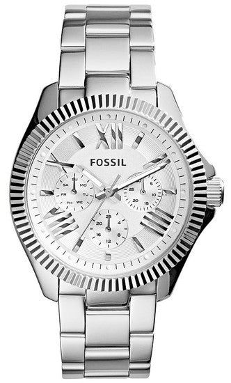 Fossil Cecile Multifunction Silver Dial Silver Steel Strap Watch for Women - AM4509 Authentic Buy Shop Now