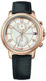 Tommy Hilfiger Claudia White Dial Black Leather Strap Watch for Women - 1781817 Authentic Buy Shop Now