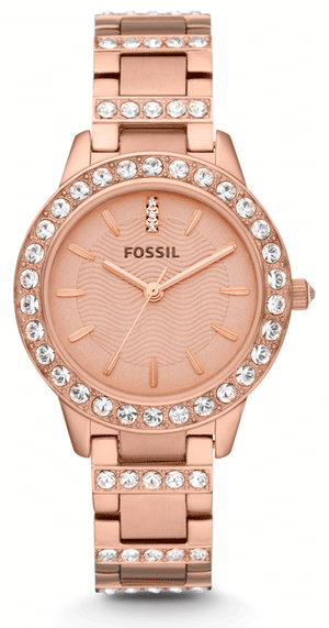 Fossil Jesse Crystal Rose Gold Dial Rose Gold Steel Strap Watch for Women - ES3020 Authentic Buy Shop Now