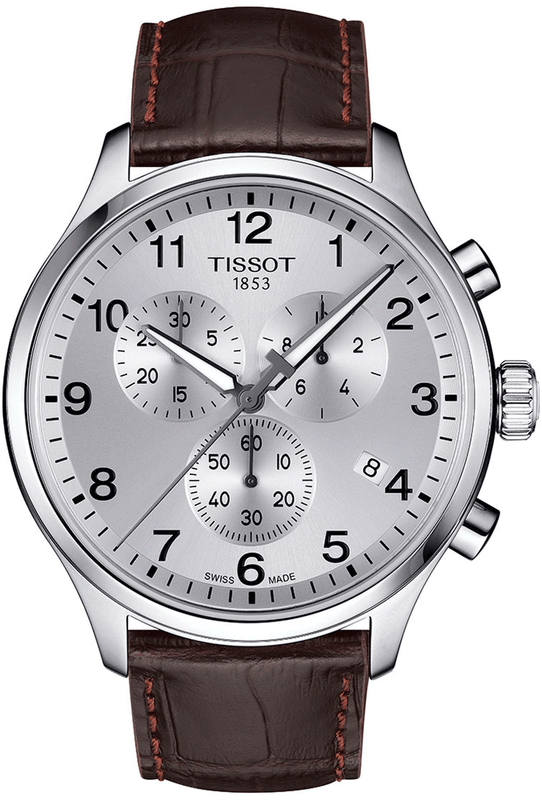 Tissot T Sport Chrono XL Classic Silver Dial Brown Leather Strap Watch For Men - T116.617.16.037.00 Authentic Buy Shop Now