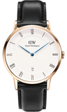 Daniel Wellington Classic Sheffield White Dial Black Leather Strap Watch For Men - DW00100084 Authentic Buy Shop Now
