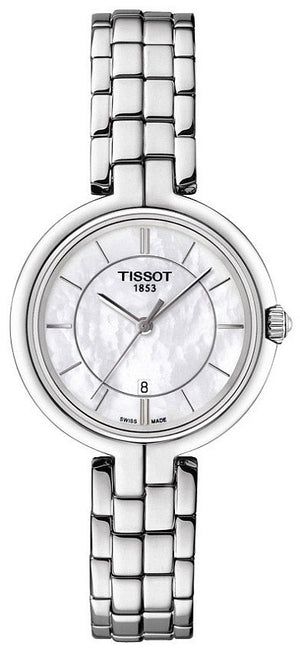 Tissot T Lady Flamingo Mother of Pearl White Dial Silver Steel Strap Watch For Women - T094.210.11.111.00 Authentic Buy Shop Now