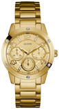 Guess Crystal Multifunction Gold Dial Gold Steel Strap Watch for Women - W0778L2 Authentic Buy Shop Now