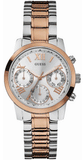 Guess Mini Sunrise Analog Silver Dial Two Tone Steel Strap Watch For Women - W0448L4 Authentic Buy Shop Now
