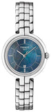 Tissot T Lady Flamingo Mother of Pearl Blue Dial Silver Steel Strap Watch For Women - T094.210.11.121.00 Authentic Buy Shop Now