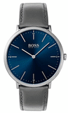 Hugo Boss Horizon Blue Dial Grey Leather Strap Watch for Men - 1513539 Authentic Buy Shop Now