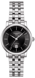 Tissot T Classic Carson Premium Automatic Lady Black Dial Silver Steel Strap Watch for Women - T122.207.11.051.00 Authentic Buy Shop Now
