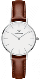 Daniel Wellington Petite White Dial Brown Leather Strap Watch For Women - DW00100243 Authentic Buy Shop Now
