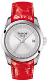 Tissot Couturier Lady Silver Dial Red Leather Strap Watch for Women - T035.210.16.031.01 Authentic Buy Shop Now