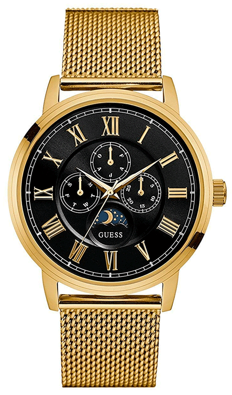 Guess Delancy Black Dial Gold Mesh Bracelet Watch for Men - W0871G2 Authentic Buy Shop Now