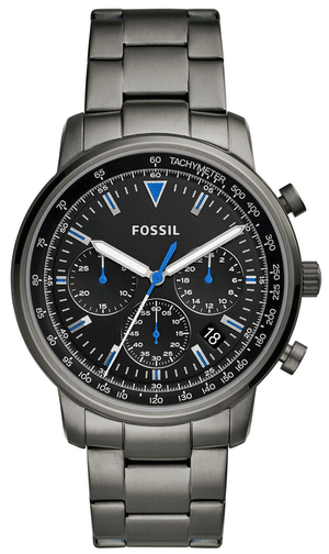 Fossil Goodwin Chrono Analog Black Dial Grey Steel Strap Watch for Men - FS5518 Authentic Buy Shop Now