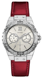 Guess Limelight Quartz Diamonds White Dial Red Leather Strap Watch For Women - W0775L11 Authentic Buy Shop Now