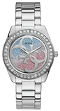 Guess G Twist Diamonds Silver Dial Silver Steel Strap Watch For Women - W1201L1 Authentic Buy Shop Now