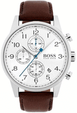 Hugo Boss Navigator White Dial Brown Leather Strap Watch for Men - 1513495 Authentic Buy Shop Now
