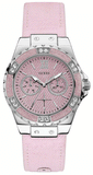 Guess Limelight Quartz Diamonds Pink Dial Pink Denim Strap Watch For Women - W0775l15 Authentic Buy Shop Now
