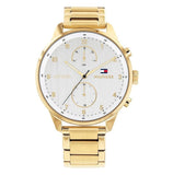 Tommy Hilfiger Chase Quartz White Dial Gold Steel Strap Watch for Men - 1791576 Authentic Buy Shop Now
