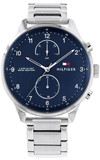 Tommy Hilfiger Chase Multifunction Blue Dial Silver Steel Strap Watch for Men - 1791575 Authentic Buy Shop Now