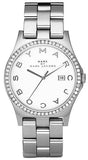 Marc Jacobs Henry Diamonds White Dial Silver Steel Strap Watch for Women - MBM3044 Authentic Buy Shop Now