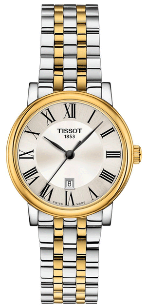 Tissot T Classic Carson Lady Premium Silver Dial Two Tone Steel Strap Watch For Women - T122.210.22.033.00 Authentic Buy Shop Now