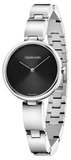 Calvin Klein Wavy Black Dial Silver Steel Strap Watch for Women - K9U23141 Authentic Buy Shop Now