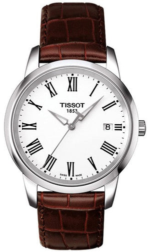 Tissot T Classic Dream White Dial Brown Leather Strap Watch for Men - T033.410.16.013.01 Authentic Buy Shop Now
