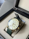 Emporio Armani Chronograph Champagne Dial Green Leather Strap Watch For Men - AR1722 Authentic Buy Shop Now