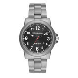 Michael Kors Paxton Analog Black Dial Silver Steel Strap Watch For Men - MK8500 Authentic Buy Shop Now