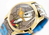 Gucci G Timeless Disney Donald Duck Brown Dial Brown Leather Strap Watch For Women - YA1264167 Authentic Buy Shop Now