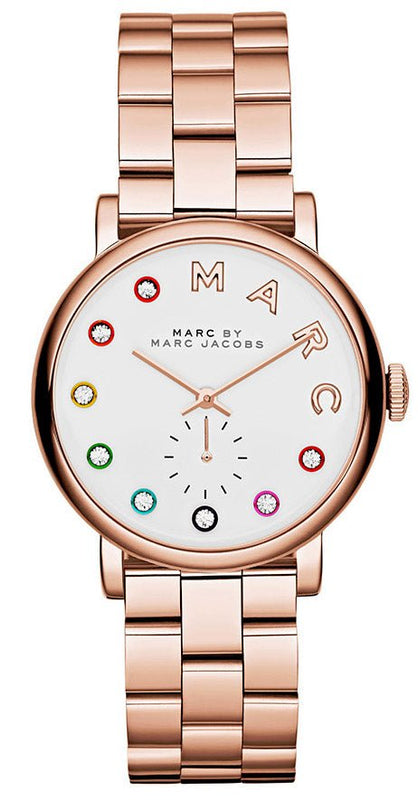 Marc Jacobs Baker White Dial Rose Gold Steel Strap Watch for Women - MBM3441 Authentic Buy Shop Now