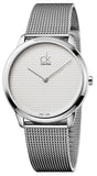 Calvin Klein Minimal White Dial Silver Mesh Bracelet Watch for Men - K3M2112Y Authentic Buy Shop Now