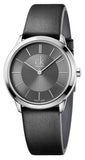 Calvin Klein Minimal Grey Dial Black Leather Strap Watch for Men - K3M221C4 Authentic Buy Shop Now