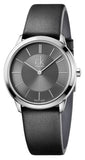 Calvin Klein Minimal Grey Dial Black Leather Strap Watch for Men - K3M221C4 Authentic Buy Shop Now