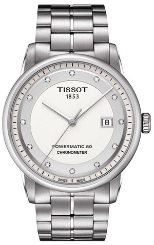 Tissot T Classic Luxury Powermatic 80 White Dial Silver Steel Strap Watch For Men - T086.408.11.016.00 Authentic Buy Shop Now