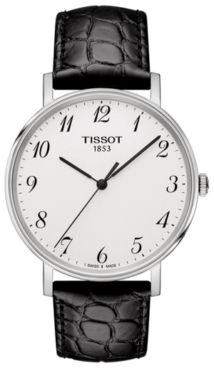 Tissot Everytime Desire Medium White Dial Black Leather Strap Watch For Men - T109.410.16.032.00 Authentic Buy Shop Now
