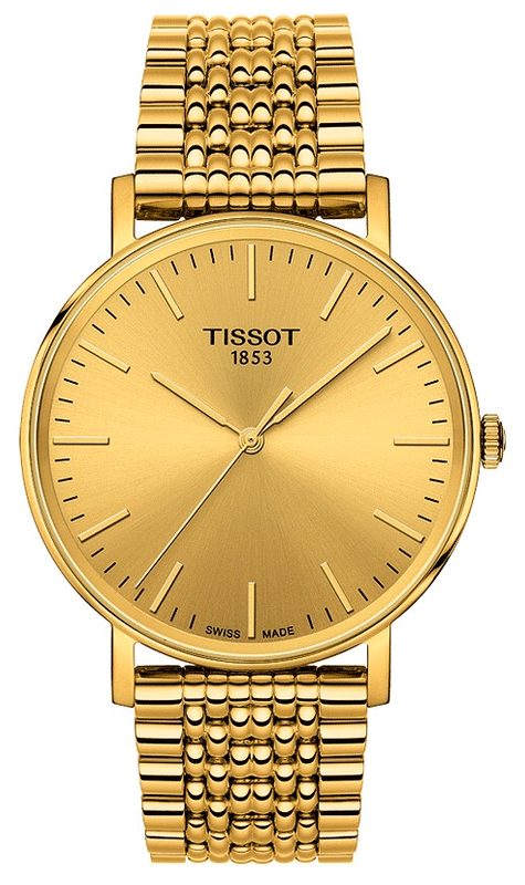 Tissot T Classic Everytime Medium Gold Dial Gold Mesh Bracelet Watch For Men - T109.410.33.021.00 Authentic Buy Shop Now