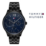 Tommy Hilfiger Damon Quartz Chronograph Blue Dial Black Steel Strap Watch for Men - 1791454 Authentic Buy Shop Now