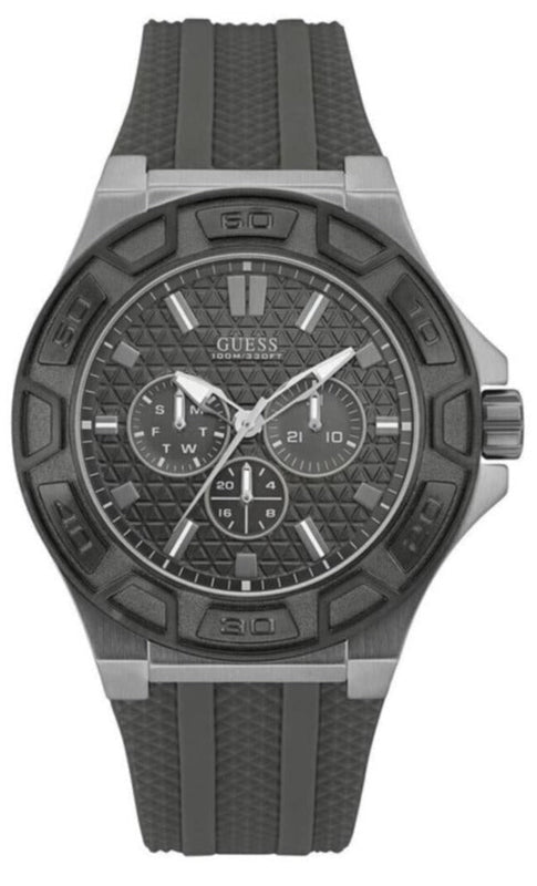 Guess Force Grey Dial Grey Rubber Strap Watch For Men - W0674G8 Authentic Buy Shop Now